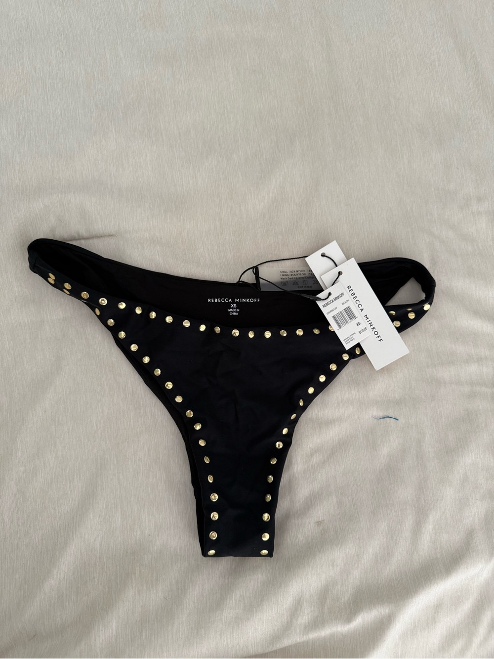 Rebecca Minkoff Black Studded Bikini Bottom